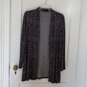 J. Jill Black Wearever Open Cardigan, black and white rayon, like new. size Pm